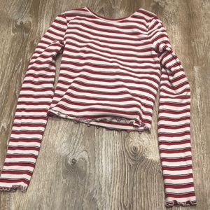 Long sleeved cropped shirt with stripes (used)